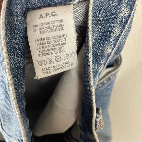 A.P.C. Blue Skinny Jeans Women’s Size 27 Light Wash Mid Rise Classic Fit Denim - Picture 7 of 7
